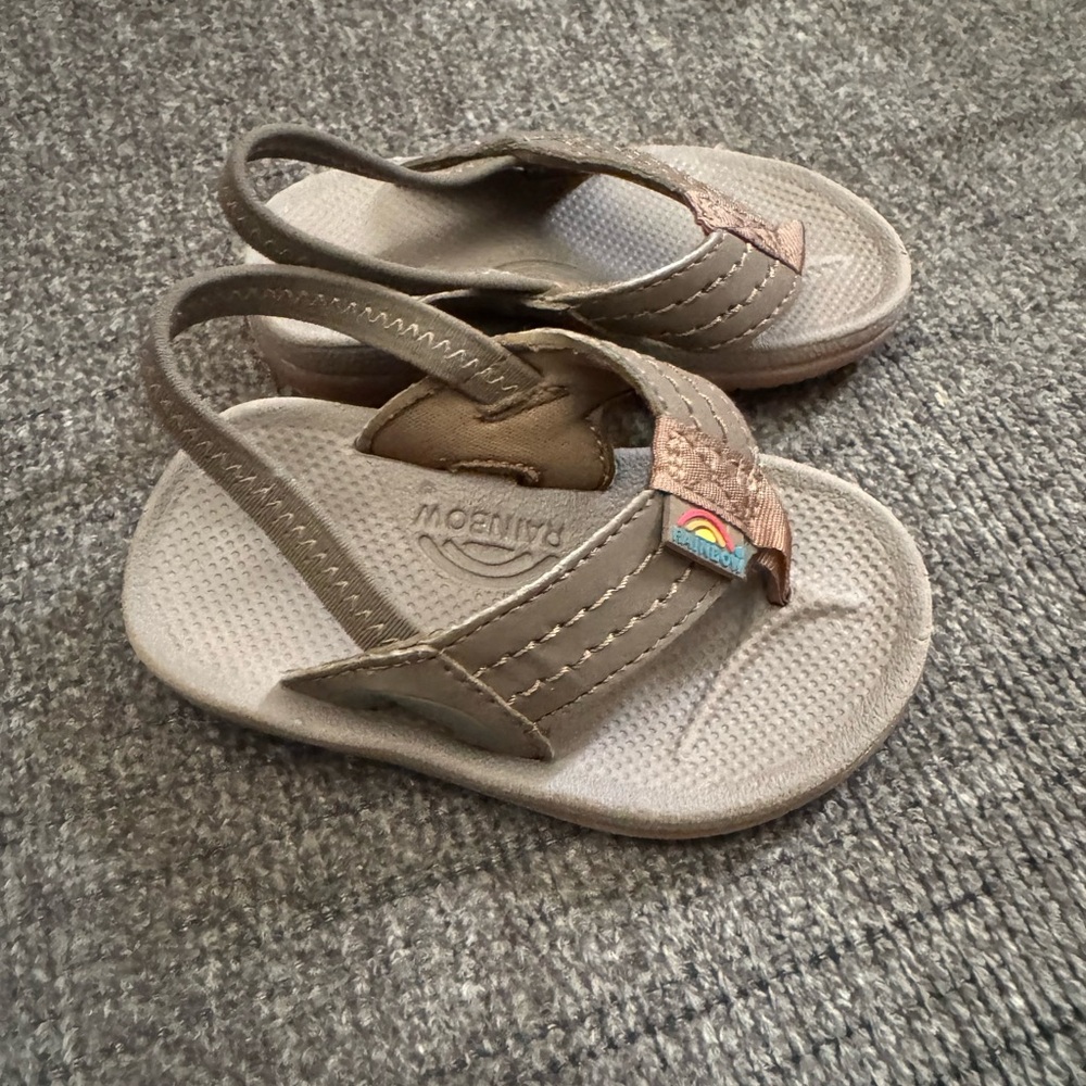 Rainbow Kids Sandals - Tan and Brown